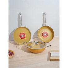The Better Home Yellow Non Stick Cookware (Set Of 3)
