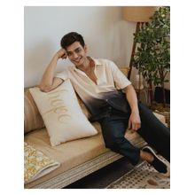 DRAGIT Men Beige Shadow Ombre Half Sleeve Shirt