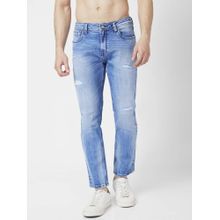 Spykar Men Light Blue Cotton Regular Fit Jeans Rover