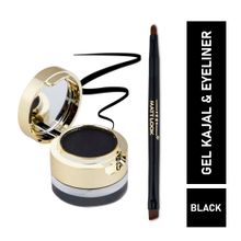 Matt look Fashion Eye Makeup 24Hr Stay Gel Kajal & Cake Eyeliner - Black