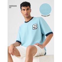 The Souled Store Originals: Powder Blue Men Oversized T-shirt