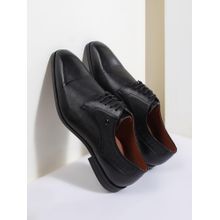 Louis Philippe Men Black Leather Lace Up Derbies