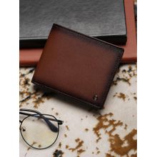 Louis Philippe Men Brown Printed Genuine Leather Wallet