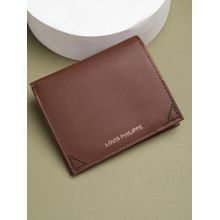 Louis Philippe Men Brown Solid Genuine Leather Wallet