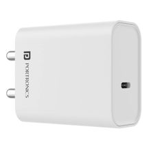 Portronics Adapto 24 Type C 24W Fast Charger Adapter Compatible with Smartphones, Tablets (White)