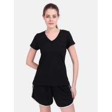 Wear Jukebox Black Drift V-Neck Tee Women