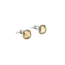 Calvadoss Ultra Premium Diamond Patterned Color Cufflinks (CAL-CUFF3003 BEIGE)