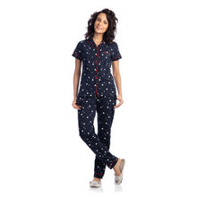 Nite Flite Women's Starry Night Cotton Pyjama Set - Blue