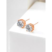 Peora Rose Gold Plated Cubic Zirconia Stud Earrings