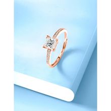 Peora Cubic Zirconia Rose Gold Platted Finger Ring