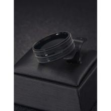 OOMPH Black Stainless Steel Band Ring