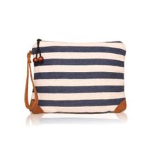 Astrid Blue Striped Cotton Travel Pouch