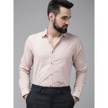 The Bear House Men Pink Solid Cotton Formal Shirt