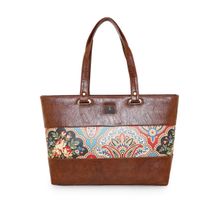 ESBEDA Tan Color Graphic Print Handbag For Women