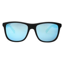 Tommy Hilfiger Blue Revo Reflex Lens Wayfarer Sunglass Full Rim Black Frame (56)