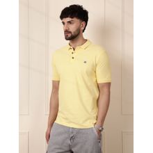 WROGN Yellow Solid Collar Neck Slim Polo T-Shirt