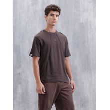 WROGN Brown Solid Crew Neck Comfortable T-Shirt