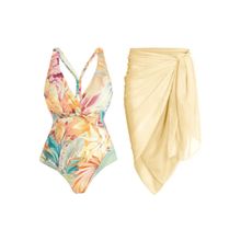 WomanLikeU Monokini with Yellow Sarong (Set of 2)