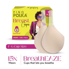 Pinq Polka BreathEAZE Skin-Friendly Reusable Breast Cup Silicone Bra Lift (F-G Cup)