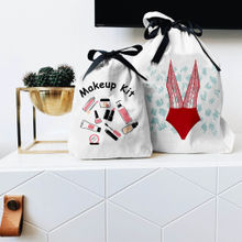 Crazy Corner Makeup Kit & Red Lingerie Printed Hanging Laundry Bag (Set Of 2)
