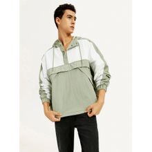 Levi's Mens Colorblock Green Windcheater Jacket