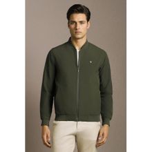Louis Philippe Mens Casual Olive Solid Jacket