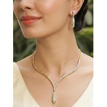 Voylla Women White Threads of Royalty Rajtara Grace Cz Jewellery Set