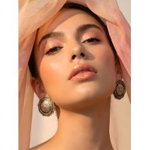 ADIVA Women Oxidised Silver-Toned Floral Motif Traditional Stud Earrings