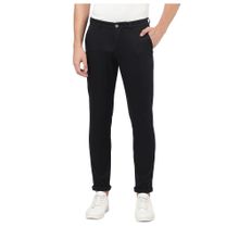 AD By Arvind Men Black Cotton Spandex Regular Fit Chino