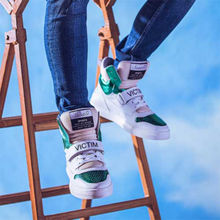 Saint G Rowan Green & White Leather Sneakers