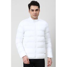 Peter England White Polyester Full Sleeves Jacket