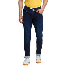 Parx Jogger Fit Solid Blue Jeans