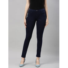 Go Colors Women Solid Super Stretch Jeggings - Navy Blue