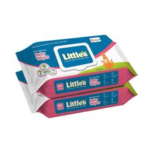 Little's Soft Cleansing Baby Wipes Lid (80 Wipes X Pack Of 2)