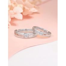 925 Silver American Diamond Adjustable Couple Ring For Men & Women