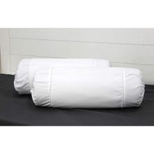 SHADES OF LIFE Plain Bolster Cover- White