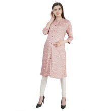 Morph Maternity Floral Printed Feeding Kurti - Coral