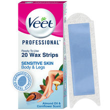 Veet Professional Waxing Strips Kit for Sensitive Skin, 20 Strips