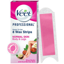 Veet Professional Waxing Strips Kit for Normal Skin, 8 Strips