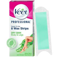 Veet Professional Waxing Strips Kit for Dry Skin, 8 Strips