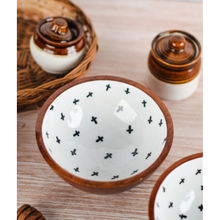 The Pitara Project Serving Bowl Wooden Cross Black