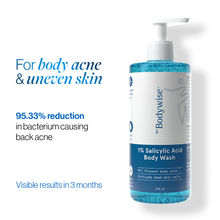 Be Bodywise 1% Salicylic Acid Body Wash, Treats Body Acne & Strawberry Skin - Exfoliating Shower Gel