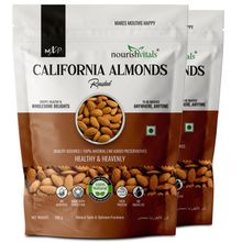 Nourish Vitals California Roasted Almonds, Superior Quality, No Added Oil