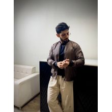 Aesthetic Bodies Men Bomber Brown Jacket