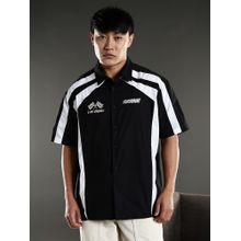 Eszett Black and White Racing Cut and Sew Oversized Shirt