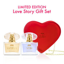 Moi by Nykaa Delicate Vanilla & Precious Noir Combo With Red Heart Sling Bag