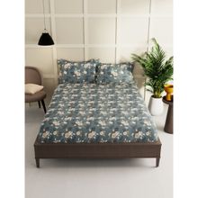 Bianca Extra Smooth Micro Double Bedsheet -3Pc Set Floral-Grey (Queen)