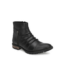 Delize Solid Black Casual Boots