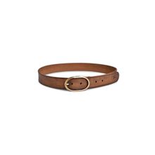 Belwaba Genuine Leather Tan Mens Belt With Brushed Brass Finished Buckle