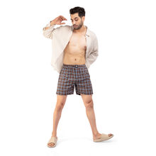 On Loop Boxer For Men In Cotton Brown Checks